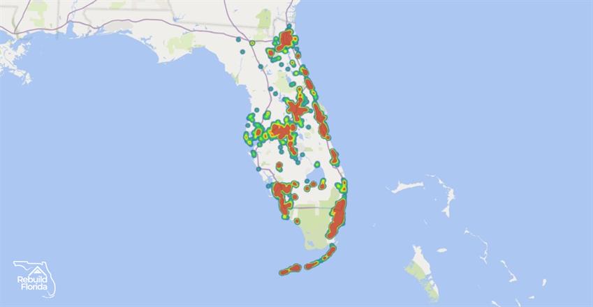 Map of Rebuild Florida Applicants