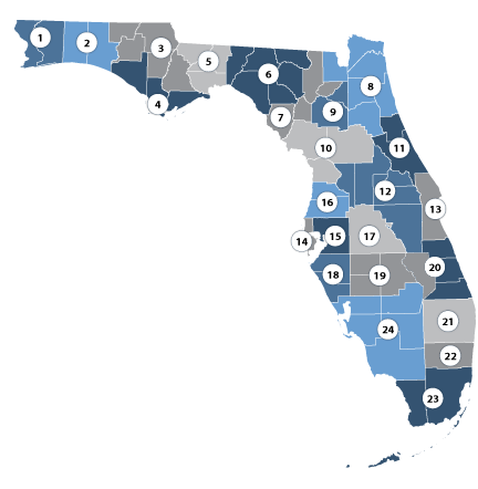 Florida One-Stop Career Center Directory Map